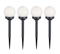 Boule solaire sur piquet, lampe enfichable, boule d'extérieur, lampe de jardin, piquet de terre décoratif, plastique, 1x LED, DxH 10x39 cm, lot de 4