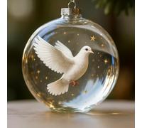 Boule transparente en forme d'oiseau en plastique ABS pour sapin de Noël (B | Construction en plastique ABS, sécurité incassable, éclat transparent, taille 8 cm, s'adapte aux petites branches