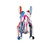 HOME DECO FACTORY The Sculpture Bulldog Céramique Coulures 20 cm HD1317 Multicolore