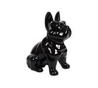 Bouledogue en céramique assis 30 cm noir