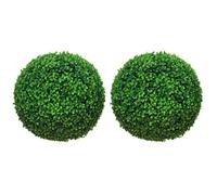 Boules de buis - HOMCOM - lot de 2 artificielles 40 cm protection UV décoration mariage jardin - plastique - vert
