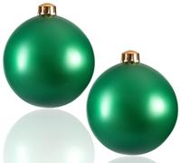 Boules de décoration gonflables XXL, lot de 2, 35 cm de diamètre, couleur émeraude