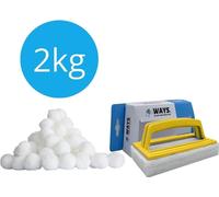 Boules de filtration polysphériques Flowclear - 2000 grammes & brosse à récurer WAYS