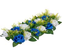 Boules de fleurs pour centres de table de mariage Bouquet de fleurs artificielles Bleu + Blanc 10 pièces