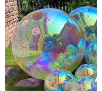 Boules de miroir disco gonflables pour extérieur et intérieur, bar, DJ, Rave EDM, club, fête, événement, Noël, décoration à suspendre, boule creuse miroir grande taille (argent) (0,5 m, sol)