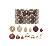 Boules de Noël 100 pcs champagne et marron 3 / 4 / 6 cm, boule de sapin de Noël, décoration de Noël à suspendre, décoration de Noël
