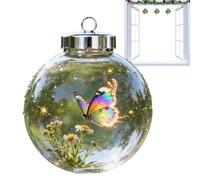 Boules de Noël 3D en acrylique pour décoration de la maison | Boules de Noël en forme de tortue et d'oiseau pour intérieur et extérieur, mur, fenêtre, porte, salon, voiture, ferme