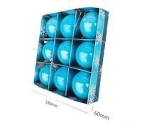 Boules de Noël 6cm PVC Incassables 9 Colorées | Léger pour arbre standard Plusieurs couleurs pour idéal pour hôtels fêtes mariages décoration