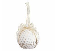 Boules de Noël Blanc Polyfoam Tissu 6 cm (6 Unités)
