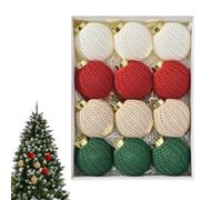 Boules De Noël Centrepieces De Table Farmhouse Boho | 12 Pièces Boule Charme En Tissu Texturé Pour Guirlande Couronne Fête Chambre Cuisine Bureau Cheminée Couloir Fenêtre Porte