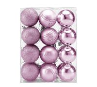 Casaria® Set de 24 Boules de Noël en Plastique Robuste Décoration pour Sapin Rose Ø 6cm Décoration de Noël intérieur