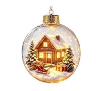 Boules de Noël lumineuses en acrylique à suspendre avec LED 3D pour sapin de Noël, cheminée, décoration de maison de vacances