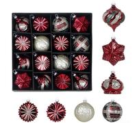 Boules de Noël Plastique 24pcs 6cm Multi-Couleurs Différentes | Léger et résistant pour sapin couronne table pour idéal pour Noël Nouvel An et décorations événementielles