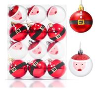 Boules de Noël Rouge, 12 Pièces-6 cm Ornements Vacances Décoration Noel de Fête pour Mariage Maison Festival Arbre de Noël