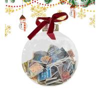Boules de Noël transparentes de 9 cm - Pendentif décoratif saisonnier avec | Boules de Noël transparentes avec cordon de transport pour arbre, fenêtre, guirlande, maison, bureau, salon