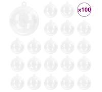 Boules de Noël transparentes - vidaXL - 100 pièces - Ø 8 cm - Transparent - Utilisation intérieure et extérieure abritée