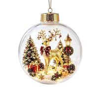 Boules de sapin de Noël à LED - Père Noël transparent à suspendre