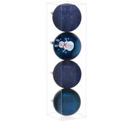 Boules de sapin de Noël - SPRINGOS - 12 cm - Incassables - 4 pcs - Bleu marine
