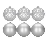 Boules de sapin de Noël - SPRINGOS - 15 cm - Argent - Incassables - 6 pcs
