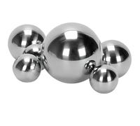 Boules décoratives en argent pour étang, mini étang, lot de 6 pièces, en acier inoxydable, pour la décoration du jardin
