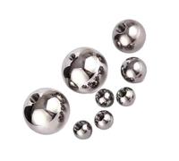 Boules filetées en acier inoxydable 304 M5 M6, demi-trou, sphères métalliques lisses 10-60mm(18mmx1pcs)