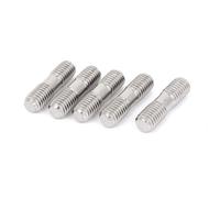 sourcing map A2 Inox Acier Double Extrémité Fileté M8 x 30mm 5Pcs | Goujon Vis Boulon