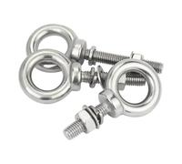 Boulon à œil de levage, 304 Stainless Steel Lifting Eye Bolt Nut Washer | Silver M3-M8 x 9-200mm 1-2 Sets 3 Pcs: Indoor, Outdoor, Humid Environments(M6x60mm 2sets)