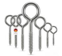 Boulon à œil Oeillets à vis Boulons à crochet en acier galvanisé - Crochets à vis robustes en 6 tailles différentes (40mm 75 pièces)