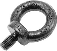 Boulon à œil SAFETEX M12/20mm, noir galvanisé forgé à froid - Anneaux de levage, écrous de levage et maillons de suspension