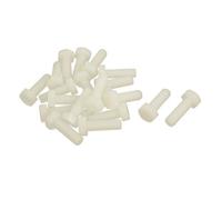 sourcing map Vis Nylon M8x25mm filetage métrique complet vis tête hexagonale 20pcs