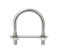 Boulon Boulons ronds en forme de U en acier inoxydable M10 304, avec plaque et écrous/jeu de colliers de serrage de Type U avec plaques de montage de 2mm/3mm d'épaisseur(M10x48x76 2sets)