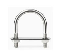 Boulon Clip de serrage rond en forme de U en acier inoxydable M8 304, avec écrous de plaque de 3mm, boulons de Type U(M8x50x110 2sets)