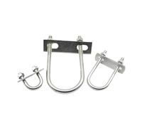 Boulon Collier de serrage en forme de U à vis en acier inoxydable 304, avec déflecteur, cerceau carré(4set M6x33x53)