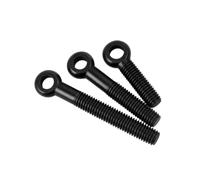 Boulon d'ancrage oeil acier carbone noir M16-M24,filet complet/demi | Goujon oeil articulé acier noir M16-M24,trou lisse,filet complet ou demi-fileté(M18x200mm(1pcs)Half)