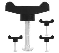 Boulon de Poignée de Tondeuse à Gazon Bouton Aile 4 Pièces Noire | Acier et ABS, Noyau Métallique Renforcé, Prise Antidérapante, pour Réglage de Hauteur et Entretien