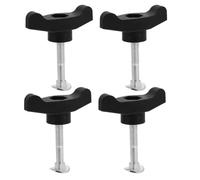 Boulon de Poignée de Tondeuse à Gazon Noire 4 Pièces Bouton Aile | Kit de Remplacement, Noyau Métal Renforcé, Prise Antidérapante, pour Entretien Tondeuse et Déneigeuse