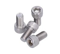 Boulon Hexagonal, 4 Pièces Vis à Douille en Acier Inoxydable 1,25 Mm à Pas Fin M10 Matériel de Fixation M10x50 Brillant H 70 pour les Travaux de Construction Industrie Automobile