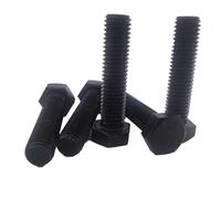 Boulon hexagonal à bride, M3 M4 M5 M6 M8 M10 M12 en acier noir, filetage complet, hexagone externe, vis à tête hexagonale extérieure(90mm,1pc M10)