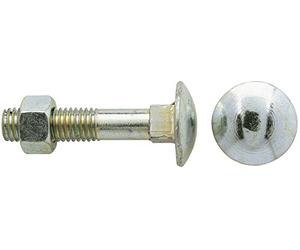 Boulon Japy tête ronde collet carré acier zingué blanc GFD - Filetage partiel - 60 mm x 6 mm - Vendu par 100