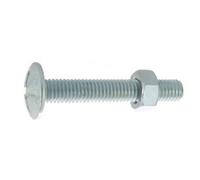 Boulon poelier à tête ronde large fendue en croix acier zingué blanc classe 4.8 NFE 25128/DIN 555 8X30 boîte de 100 - - 80308030