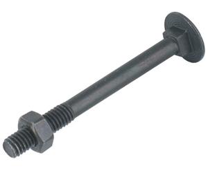 Boulon pour bois tête ronde à collet carré acier zingué noir 6X45 boîte de 200 ULTIMA 5036045