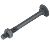 Boulon pour bois tête ronde à collet carré acier zingué noir 7X40 boîte de 200 ULTIMA 5037040