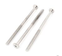 Boulon SOURCING MAP M6x120mm Mâle Tête Plate Empreinte Cruciforme Phillips Vis pour Double Lit Meubles TV Étagère Tenture 3pcs
