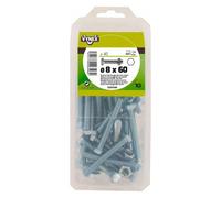 Boulon tête hexagonale acier zingué Ø 8 x L 60 mm - Paquet de 40