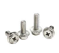 Boulon vis bride 304 inox M3-M8 tête hex cruciforme antidérapant rondelle, fixation 5-25pcs machines(Serrated,5MM_M3 X 25PCS)