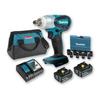 Boulonneuse à chocs - MAKITA - DTW251 - 18V - 230Nm - 2 batteries 5Ah + Coffret 9 douilles