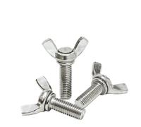 Boulons à ailes papillon M3 M4 M5 M6 M8 M10 M12, vis à tête d'aile à serrage manuel, en acier inoxydable 304, DIN316 L: 6-100mm, 5 pièces/lot(25mm x5pcs,M12)