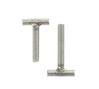 Boulons à rainure en T, 2 pièces M10 40~150 mm boulon de capuchon de serrage de tige filetée en forme de T GB37 304 vis à rainure en T en acier inoxydable(M10*55mm)