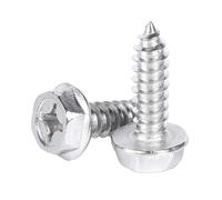 Boulons à tête hexagonale à bride, vis de serrage à bride, hexagone, for machines ménagères, M3, M4, M5, M6, autotaraudeuses, cruciformes, en acier inoxydable 304, 20 pièces(M6x16)