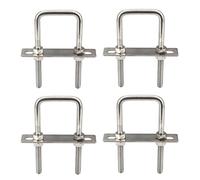 Boulons carrés en U M6 x 30 x 70 mm en acier inoxydable 304 avec écrous hexagonaux, plaque de cadre, rondelles rondes (4 pièces)